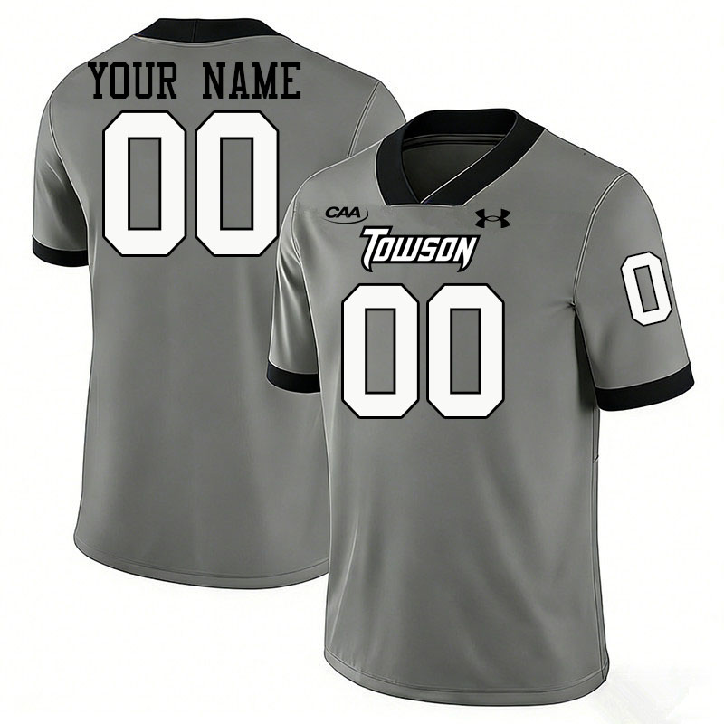 Custom Towson Tigers Name And Number Football Jerseys-Grey